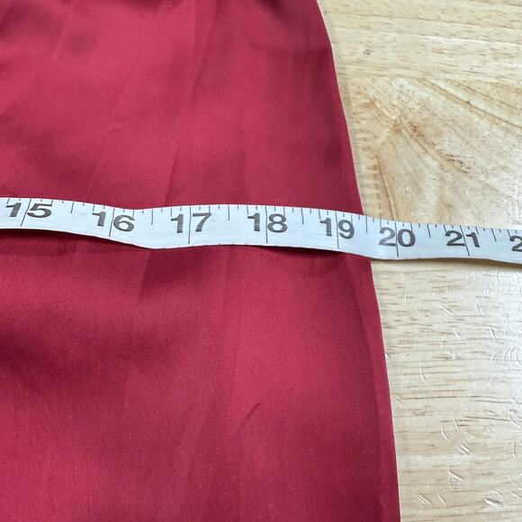 Mac Duggal NWT One Shoulder Tie Puff Sleeve Satin Trumpet Gown Deep Red Size 8 - Picture 8 of 9